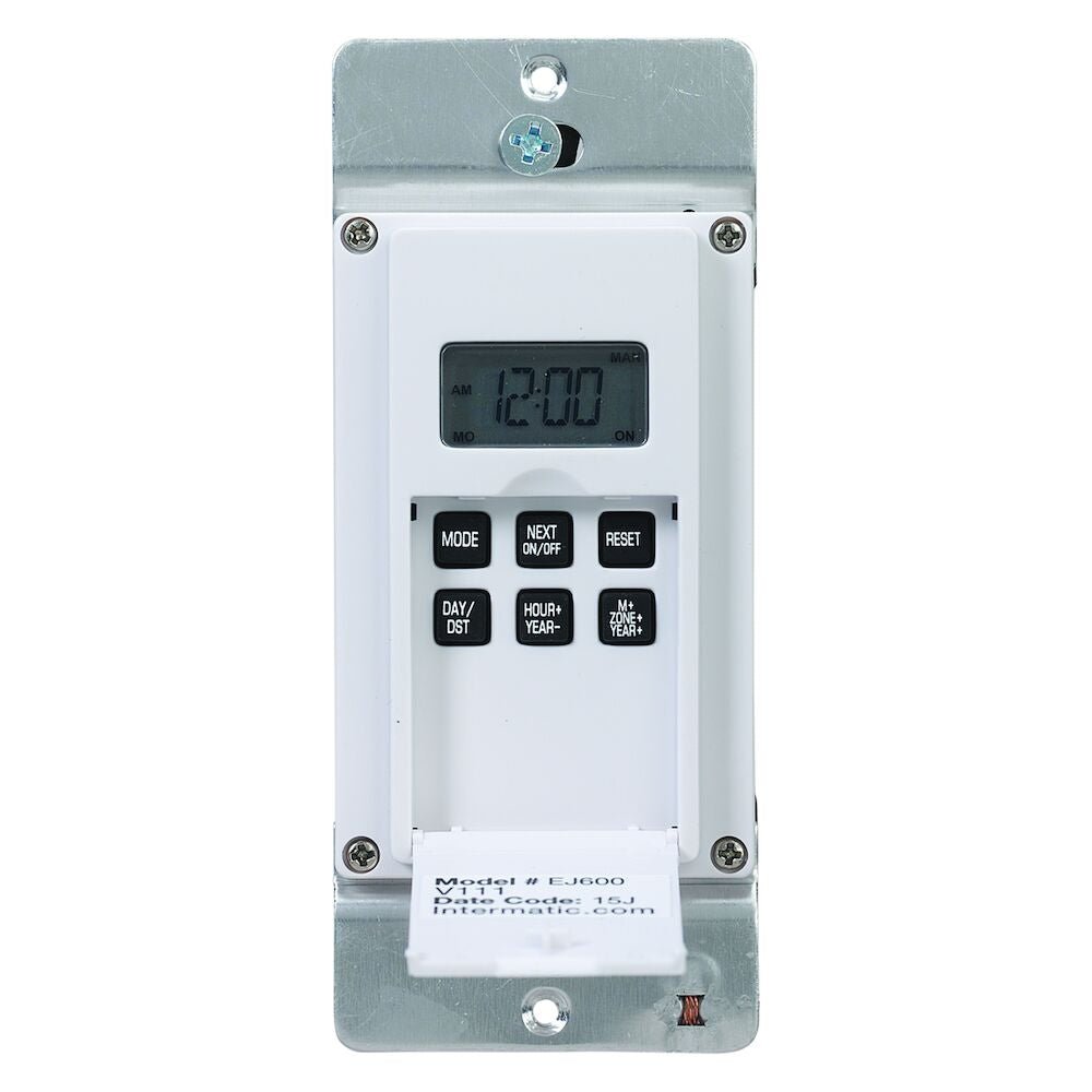 Intermatic EJ600 7-Day Standard Programmable Timer, 120 VAC, 12A, White - Sonic Electric