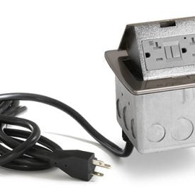 Kitchen Countertop Pop Up 20A GFCI Protected Power Outlet, Nickel Plated, With 20A Power Cord - Sonic Electric
