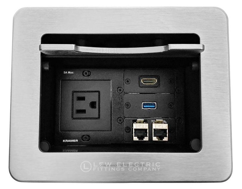 Kramer TBUS-5 Conference Table Box- 1 Power, 1 HDMI, 1 USB, 2 Cat6 - Sonic Electric