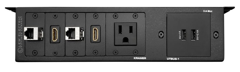 Kramer UTBUS-1 Conference Table Box- 1 Power, 2 Charging USB, 2 HDMI, 2 Cat6 - Sonic Electric
