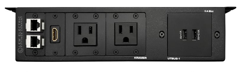 Kramer UTBUS-1 Conference Table Box- 2 Power, 2 Charging USB, 1 HDMI, 2 Cat6 - Sonic Electric