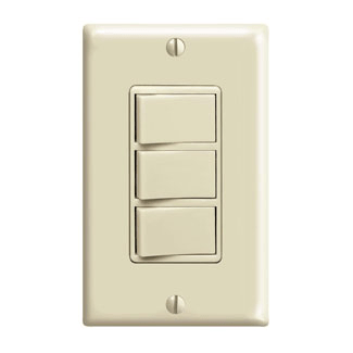Leviton 1755-I 15 Amp, 120 Volt, Decora Single-Pole, AC Combination Switch, Commercial Grade, Non-Grounded, Ivory - Sonic Electric
