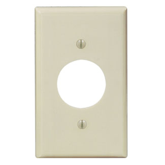 Leviton 86004 1-Gang Single 1.406 Hole Outlet/Receptacle Wall Plate, Ivory - Sonic Electric