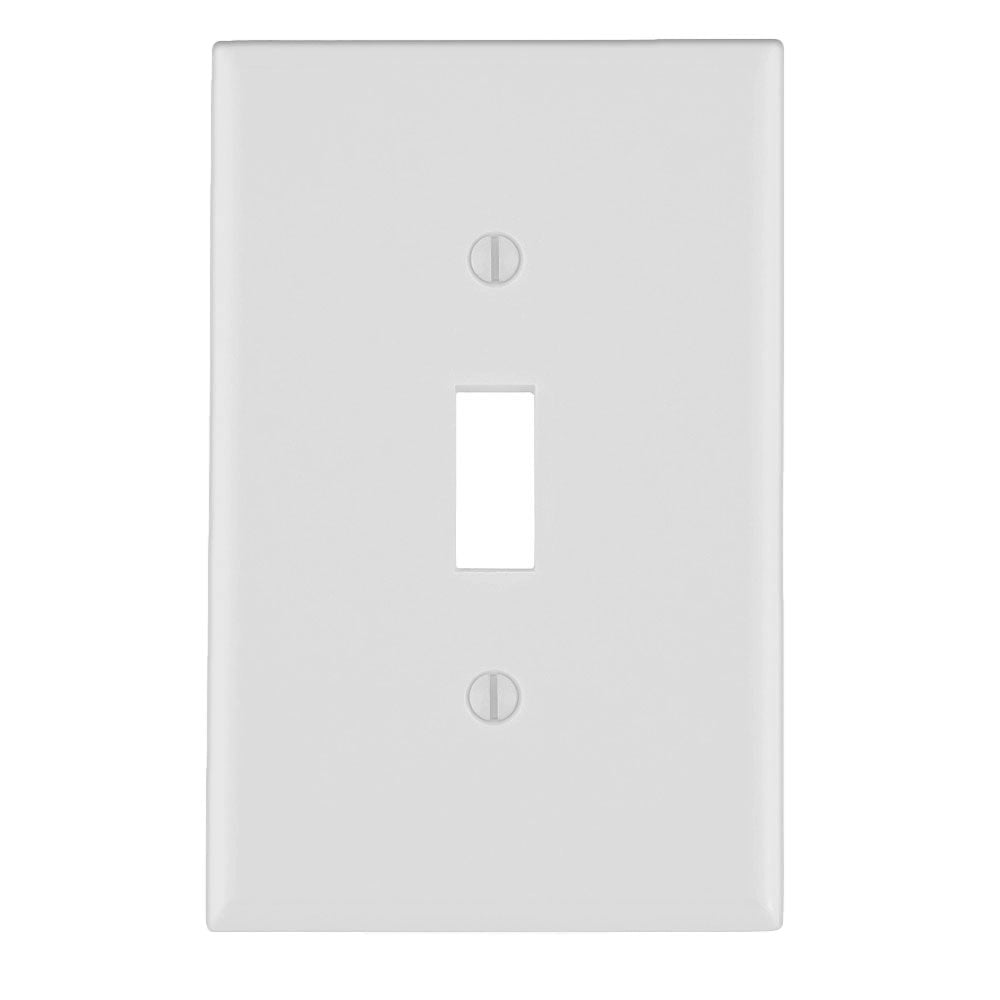Leviton 88001 1-Gang Toggle Switch Wallplate, Standard Size, Thermoset, White - Sonic Electric