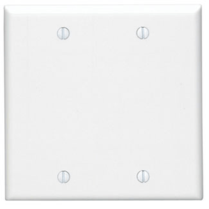 88025 Leviton 88025 2-Gang Blank Wallplate, Standard Size, Thermoset, White ...