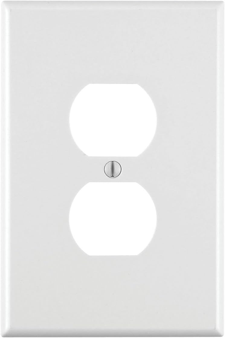 Leviton 88103 1-Gang Duplex Outlet/Receptacle Wallplate, Oversized, Thermoset, White - Sonic Electric