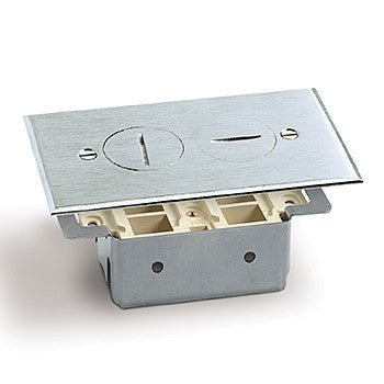 Lew Electric RRP-2-NS-T Nickel Silver Recessed Floor Plate Assembly with Duplex Communication - Sonic Electric