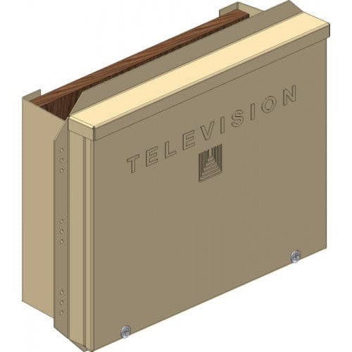 Modular Interface Service Enclosure With Embossed- "Television" & Plywood Back Bracket With Installed Ground Bar - Sonic Electric