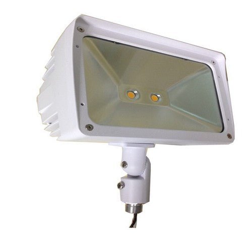 Morris 30W LED Flood Light with 1/2" Knuckle Mount - White Finish, 3000K - Sonic Electric
