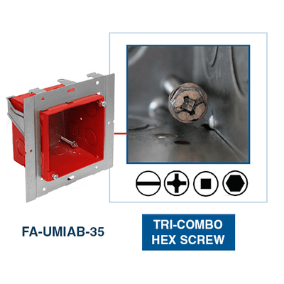 Orbit 3-1/2" Deep, 4" Welded Square Box with Built-in Adapter - Universal Mounting Internal Adjustment Boxes - Sonic Electric