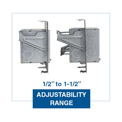 Orbit 3-1/2" Deep, 4" Welded Square Box with Built-in Adapter - Universal Mounting Internal Adjustment Boxes - Sonic Electric