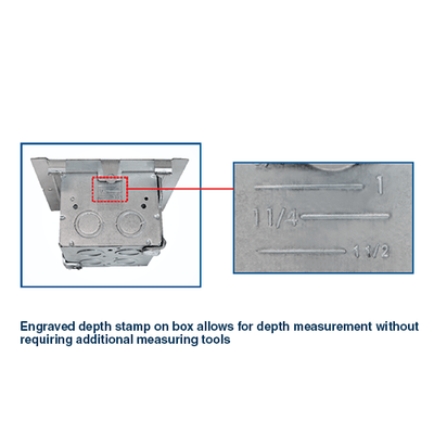 Orbit 3-1/2" Deep, 4" Welded Square Box with Built-in Adapter - Universal Mounting Internal Adjustment Boxes - Sonic Electric