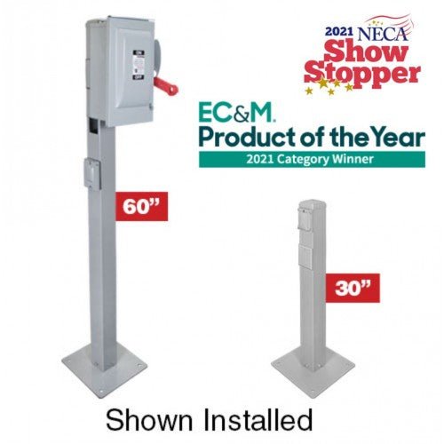 Orbit 30" or 60" Pedestal Post for EV Charger or Roof Power - Sonic Electric