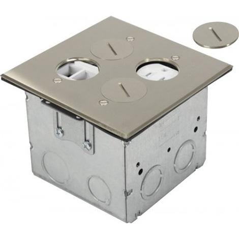 Orbit Adjustable Floor Box Round Plug Type With 1 Duplex Receptacle 125V AC - Sonic Electric