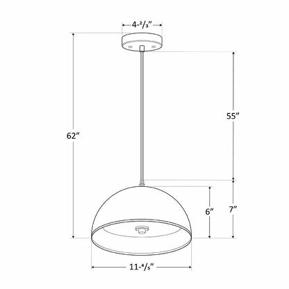 Pendant 5CCT 15W Integrated LED Modern Dome Light - Sonic Electric