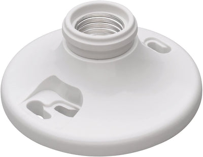 Plastic Keyless Lamp Holder- White - Sonic Electric