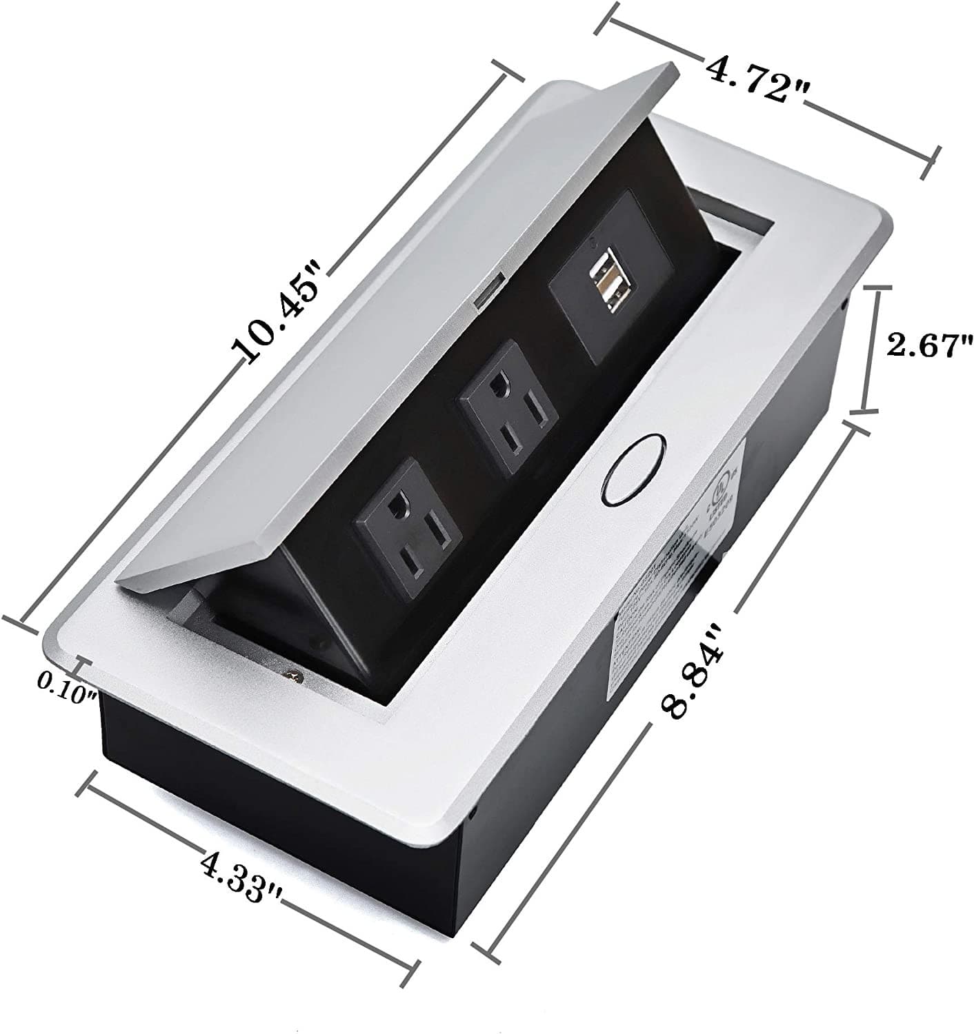 Pop Up Outlet Table Connection Box With 2 Outlets & 2 USB Charging Ports - Sonic Electric