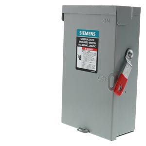 Siemen GF222NA 60 Amp 2-Pole 2-Wire 240-Volt Non-Fusible Outdoor Safety Switch - Sonic Electric