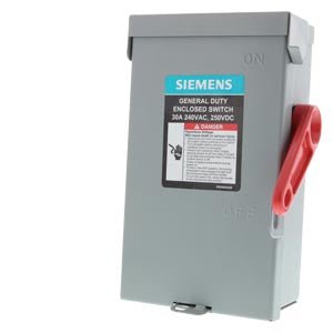 Siemens GF321NA 30-Amp 3-Pole 4-Wire Fused General Duty Safety Switch - Sonic Electric