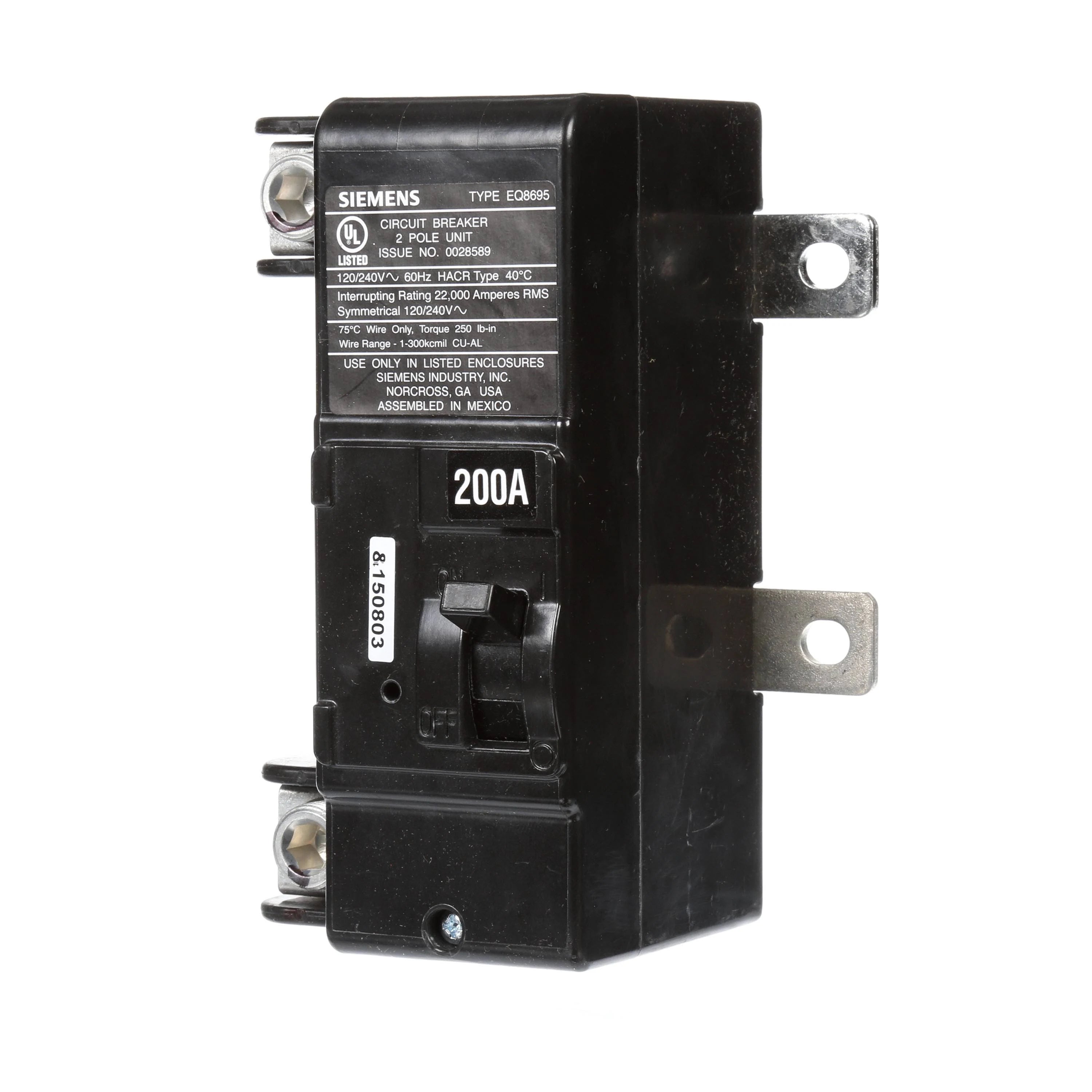 Siemens MBK200A 200-Amp 1-Phase Main Circuit Breaker - Sonic Electric