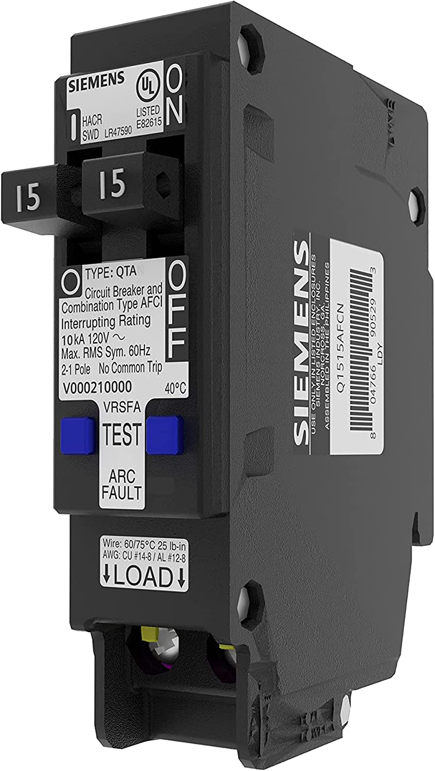 Siemens Q1515AFCN 15-Amp 2-Pole Tandem AFCI Combination Circuit Breaker - Sonic Electric
