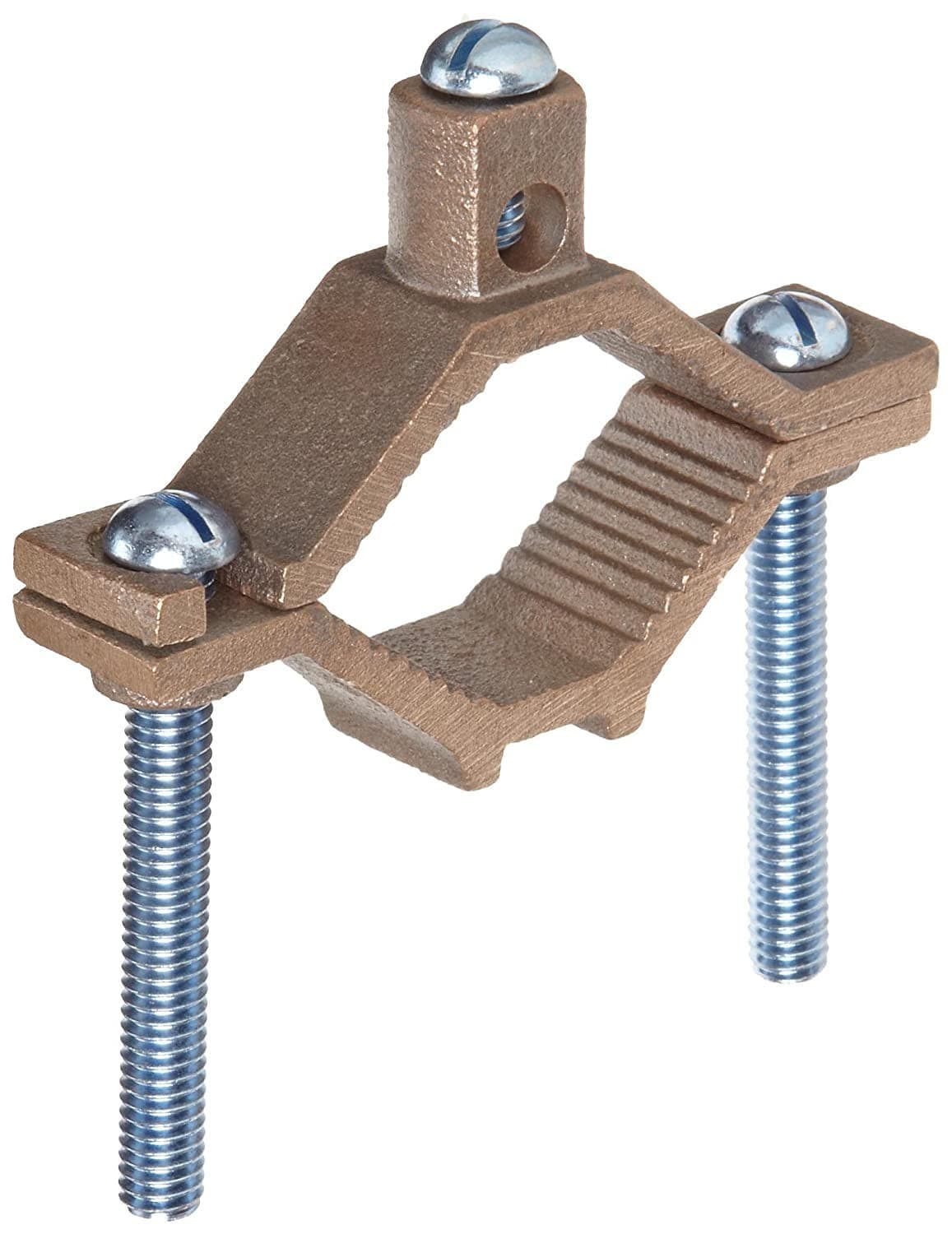 Simple Ground Clamp, Bronze Armored -1/2 to 1" - Sonic Electric