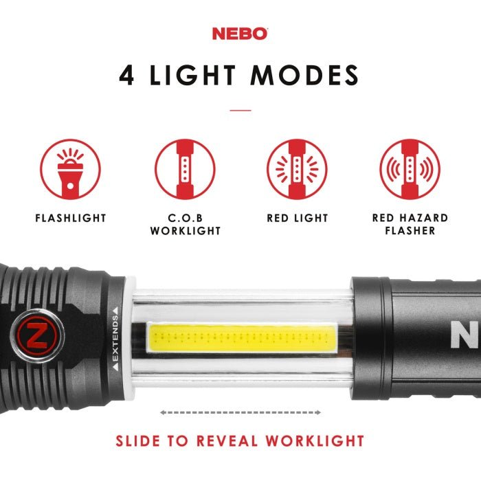 SLYDE+ 2-in-1 Sliding 400 Lumen LED Flashlight and Work Light Perfect for Any Job - Sonic Electric