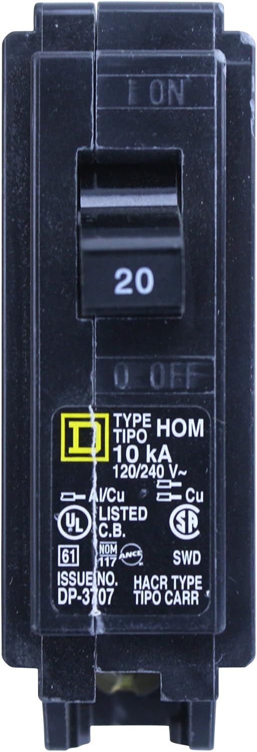 Square D HOM120 HomeLine 1-Pole 20-Amp Circuit Breaker - Sonic Electric