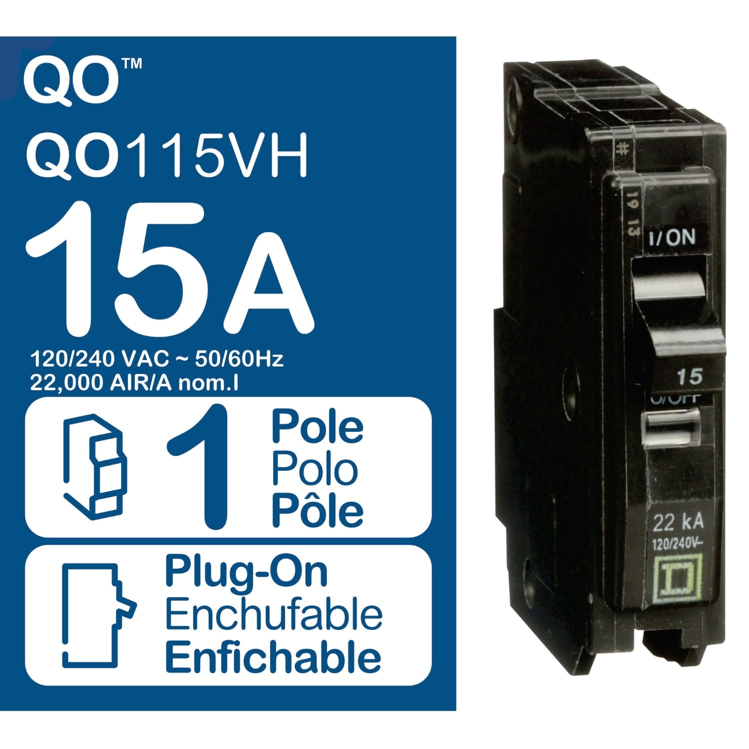 Square D QO115VH 1-Pole 15-Amp Circuit Breaker - Sonic Electric