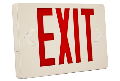 Super Slim White LED Exit Sign, 120-277V
