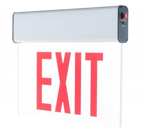 Westgate 120~277V Single Face Edge lit Clear LED Exit Sign - White - Sonic Electric