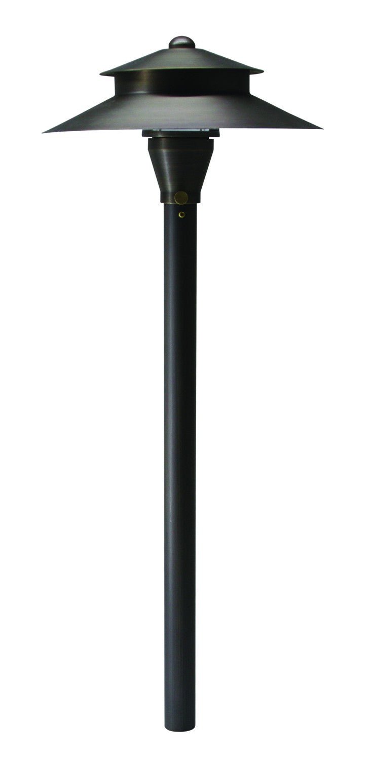 Westgate 12V 3W LED Saturn Pyramid Area Path Light - Solid Brass, Anti