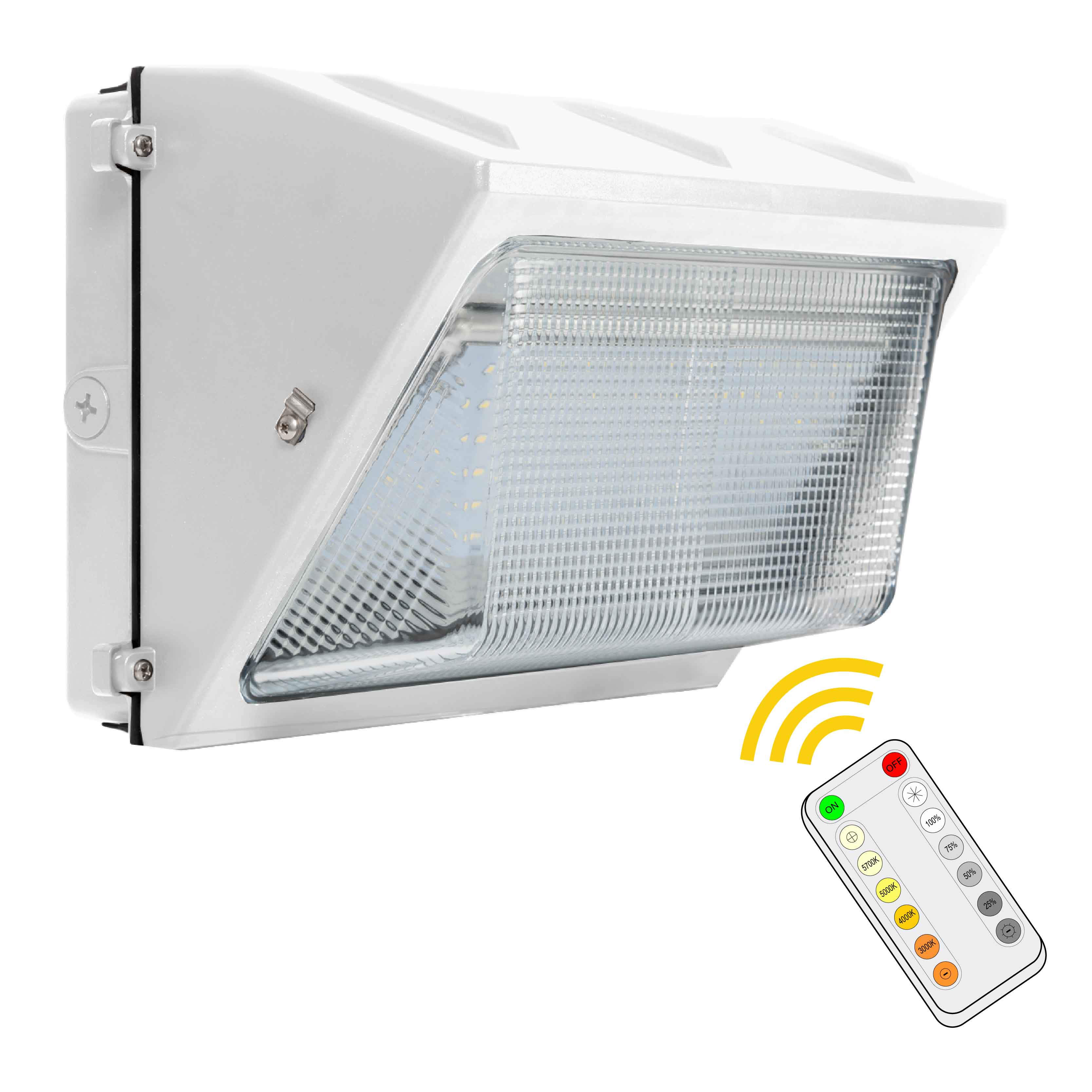 Westgate 3000K-5700K 80W Max. Non-Cutoff LED Wall Pack with Remote Control - White - Sonic Electric