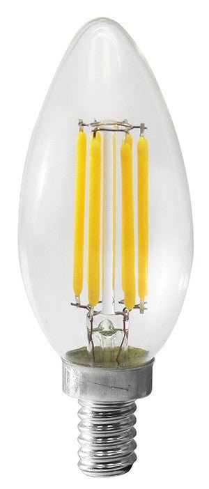 Westgate LED Candelabra Light Bulb - E12, 5W, Dimmable, Clear Glass, Warm/Natural White - Sonic Electric