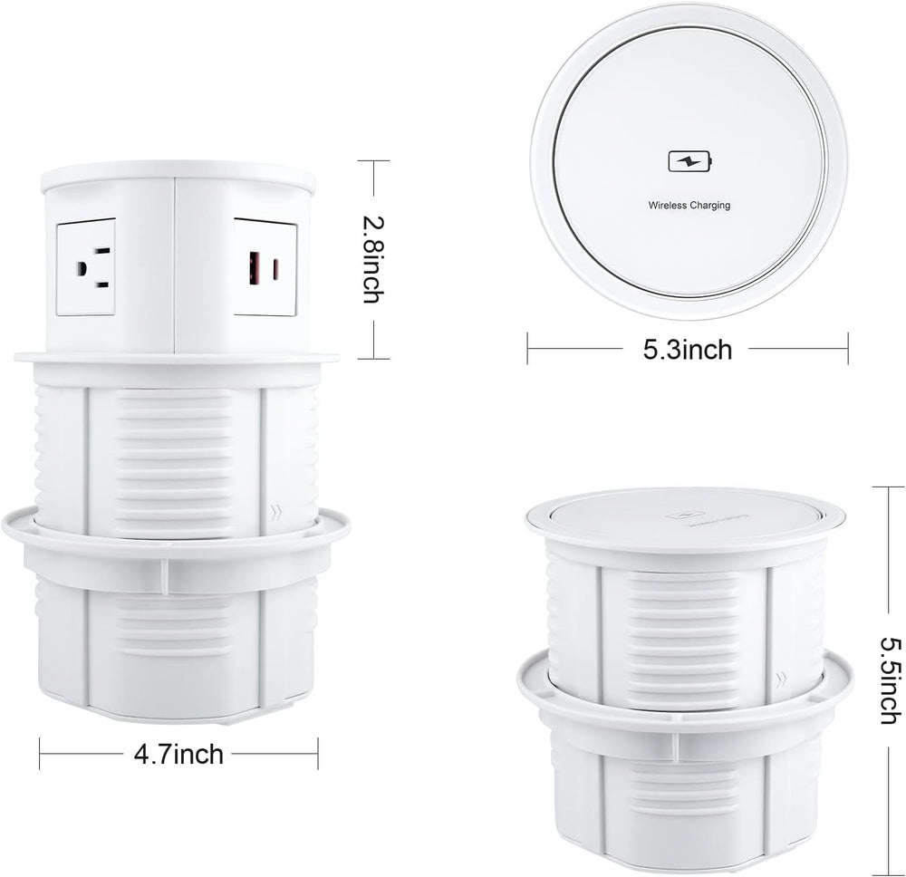 Wireless Charging Kitchen Counter Pop Up With 4 Receptacles with Type ...