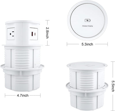 Wireless Charging Kitchen Counter Pop Up With 4 Receptacles with Type-A and Type-C USB - New Version - Sonic Electric